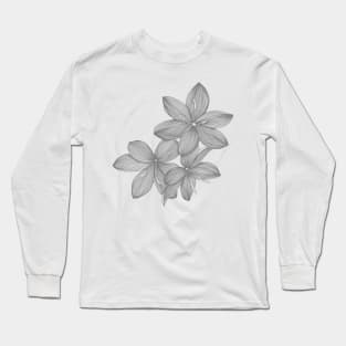 Hand drawn pencil flowers Long Sleeve T-Shirt